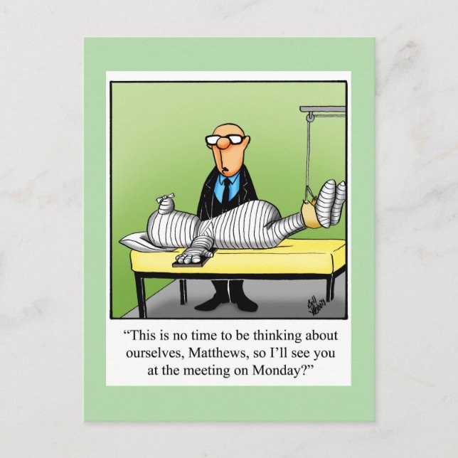 Get Well Humour Postcard "Monday Meeting" (Front)