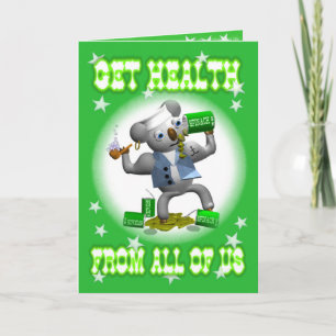 Get Well Koala Spinach Eating Greeting Card