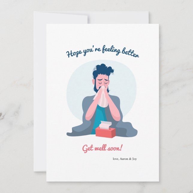 Get Well Male Greeting Card (Front)