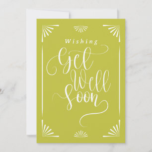 Get Well Minimalist Art Deco Green Holiday Card