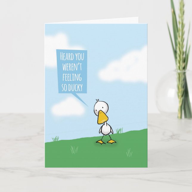 Get Well, Not Feeling So Ducky Card (Front)