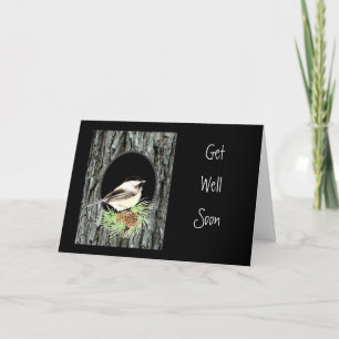 Get Well, Scripture, Peter 5:7,Chickadee, Nature Card