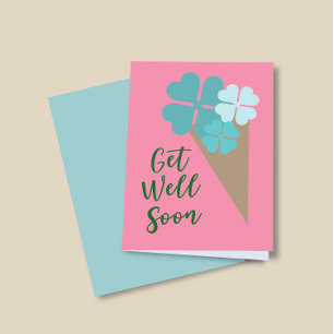 Get Well Soon Aesthetic Personalise Greeting Card