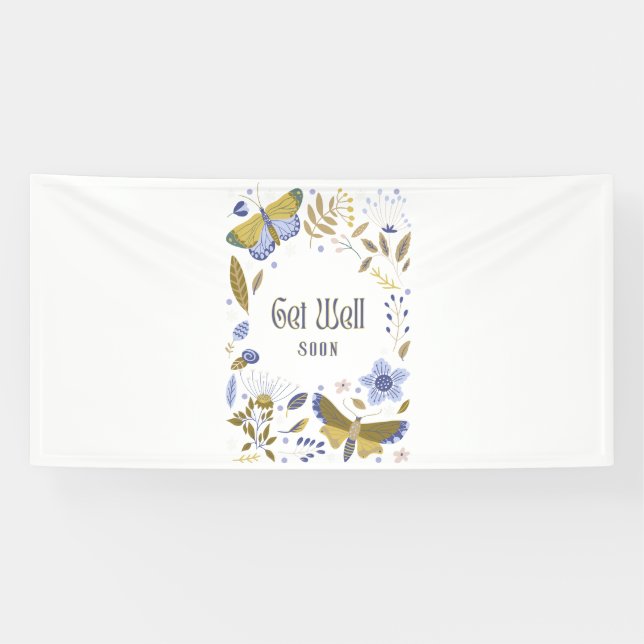 Get Well Soon Blues 4x8 Vinyl Banner (Horizontal)