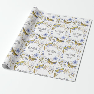 Get Well Soon Blues Wrapping Paper