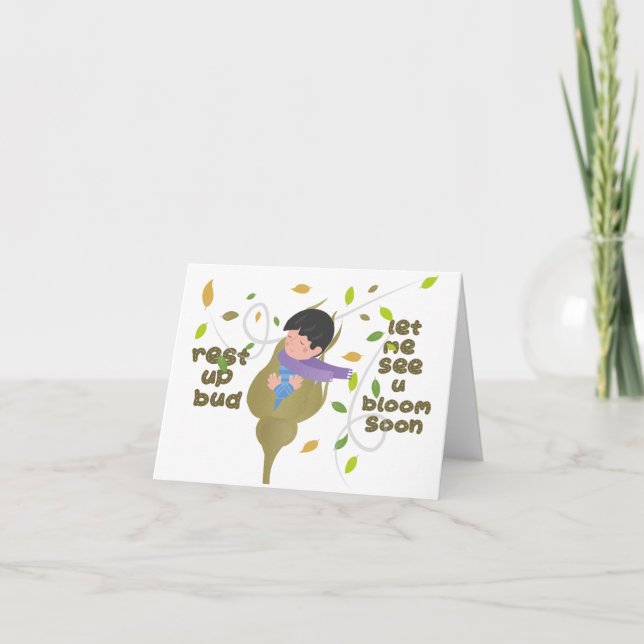 Get well soon boy card folded card (Front)