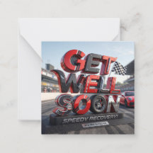 Get Well Soon Card for Racing Car Lover #1