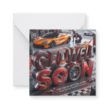 Get Well Soon Card for Racing Car Lover #2