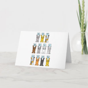 Get Well Soon, Cartoon Cats. Card