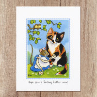Get Well Soon Cat Mouse Custom