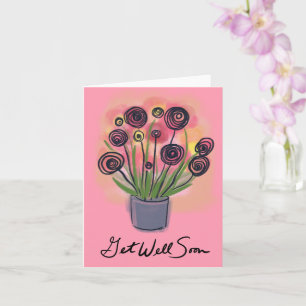 Get Well Soon Cheerful Bouquet Blank Card