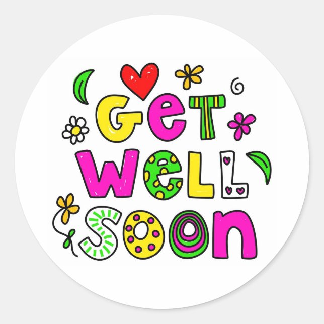 Get Well Soon Classic Round Sticker (Front)