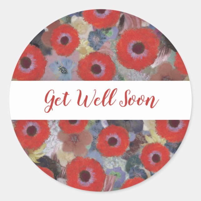 Get well soon classic round sticker (Front)