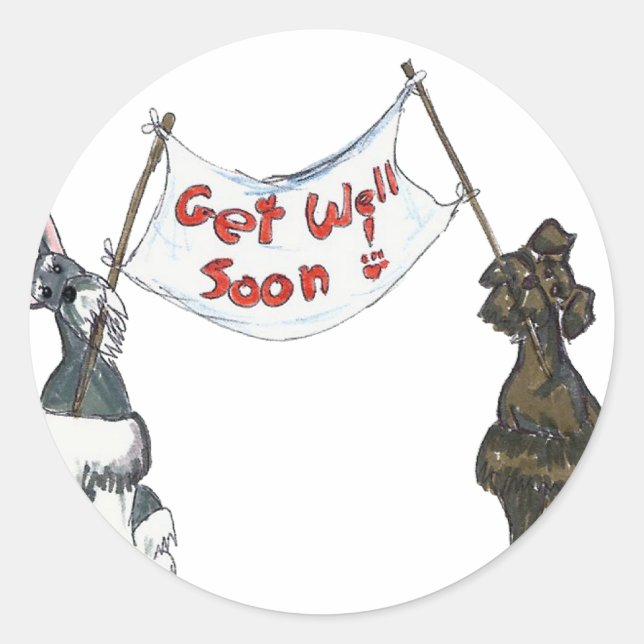 get well Soon Classic Round Sticker (Front)