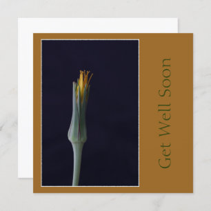 Get Well Soon Floral Golden Brown Tones Card