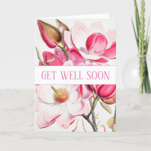 "GET WELL SOON FLORAL GREETING CARD
