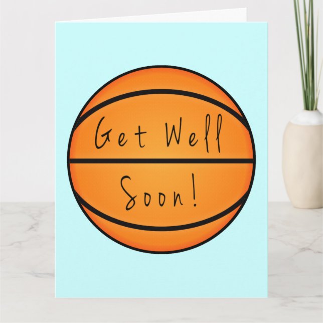 Get Well Soon from Basketball Team Large Card (Front)