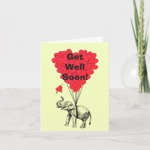Get well soon fun elephant design card