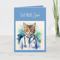 Get Well Soon Funny Cat Scan Doctor Animal