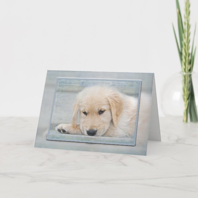 Get Well Soon Golden Retriever pup Card (Front)