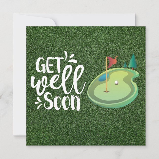 Get well soon Golfer with two golf course   Card (Front)