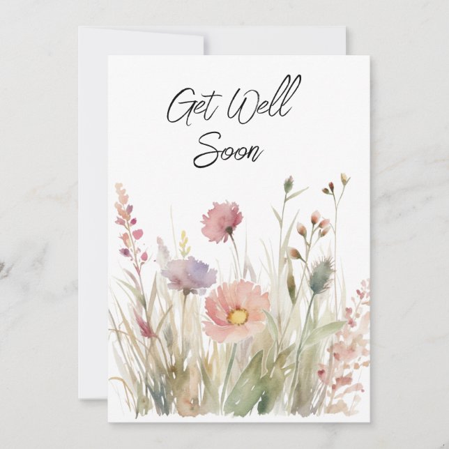 Get Well Soon Greeting Holiday Card (Front)