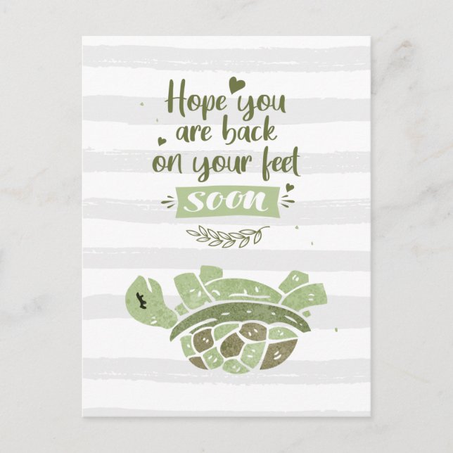 Get Well Soon Hope You're Back On Feet Funny Postcard (Front)