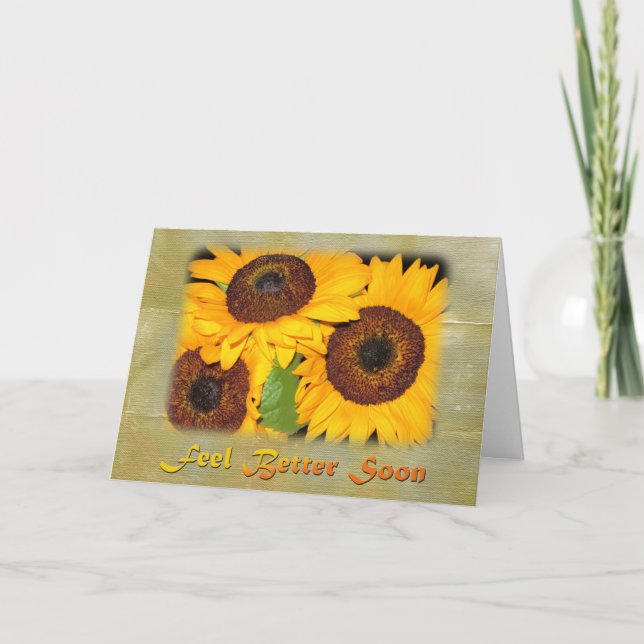 Get Well Soon Knee Surgery Sunflowers Card (Front)