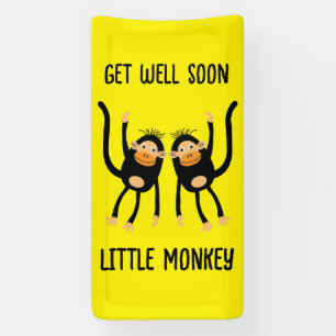 Get Well Soon Little Monkey Banner