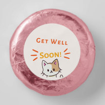 Get well soon message with cute cat