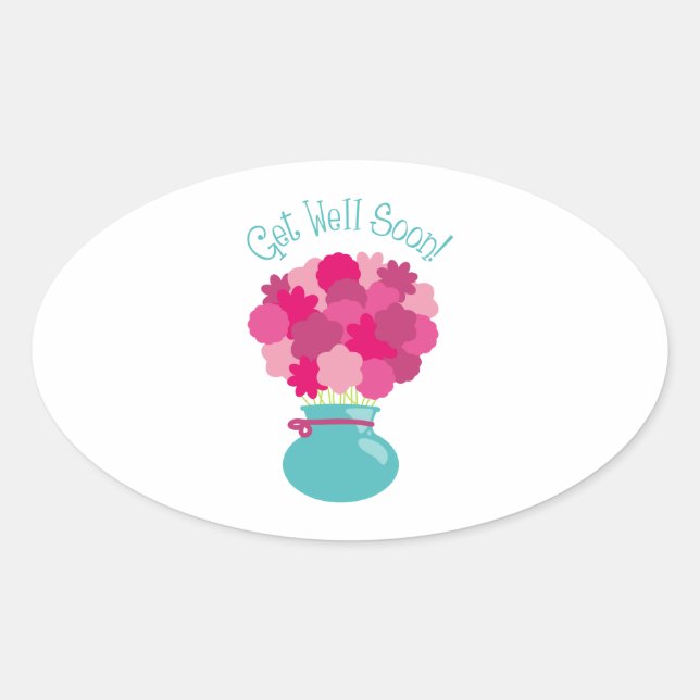 Get Well Soon! Oval Sticker (Front)