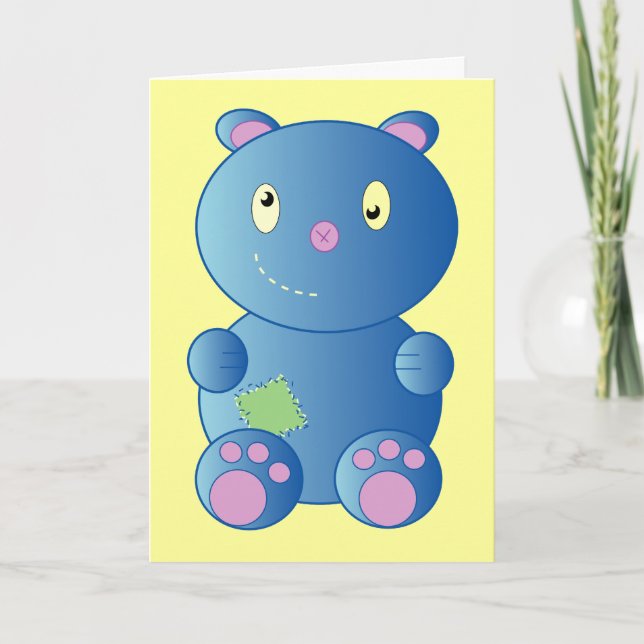 Get Well Soon Patch Bear Card (Front)