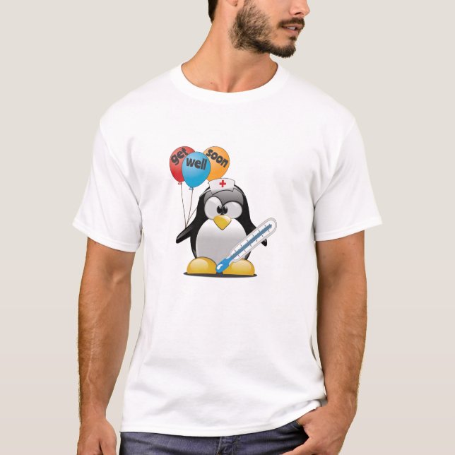 Get well soon. Penguin Nurse. T-Shirt (Front)
