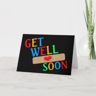 Get Well Soon Plaster And Heart Card