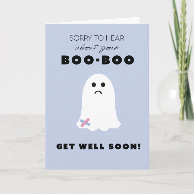 Get Well Soon Printable Card | Cute Ghost (Front)