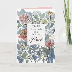 Get Well Soon Proverbs Scripture Religious Roses Card