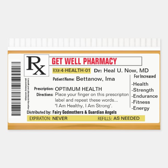 Get Well Soon Rectangular Sticker (Front)