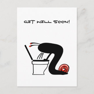 Get Well Soon Snail Postcard