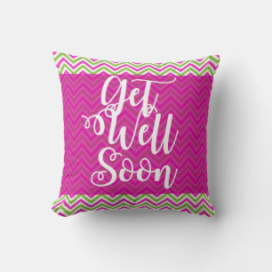 Get Well Soon Striped Decorative Gift Pillow