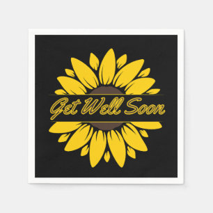 Get Well Soon Sunflower 3 Ply Napkins