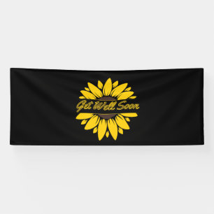 Get Well Soon Sunflower 4x10 Vinyl Banner