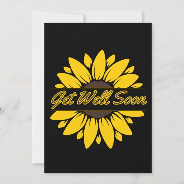 Get Well Soon Sunflower Invitation (Front)