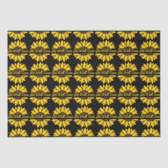 Get Well Soon Sunflower Tissue Paper (Front)