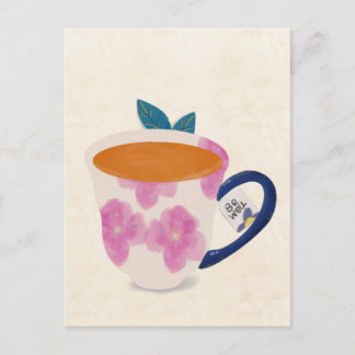 Get Well Soon Teacup Postcard