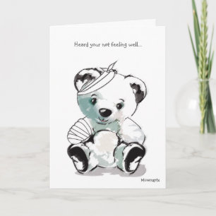GET WELL SOON, TEDDY BEAR GREETING CARD