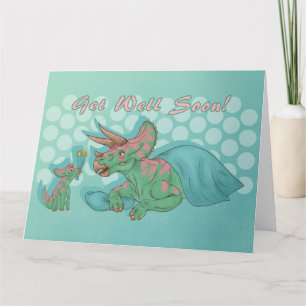 Get Well Soon Triceratops Big Card