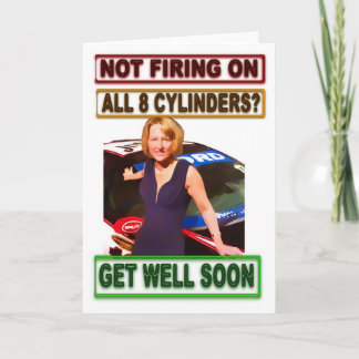 Get Well Soon, V8 Car theme Card
