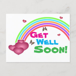 Get well soon with colours  holiday postcard