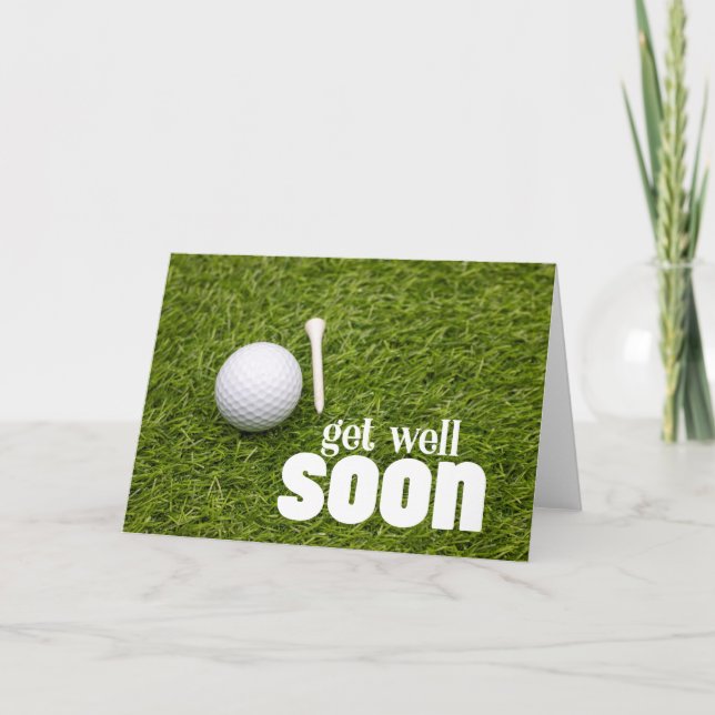 Get well soon with Golf ball for Golfer  Card (Front)
