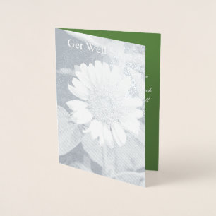 Get Well Soon Yellow Sunflower Foil Card